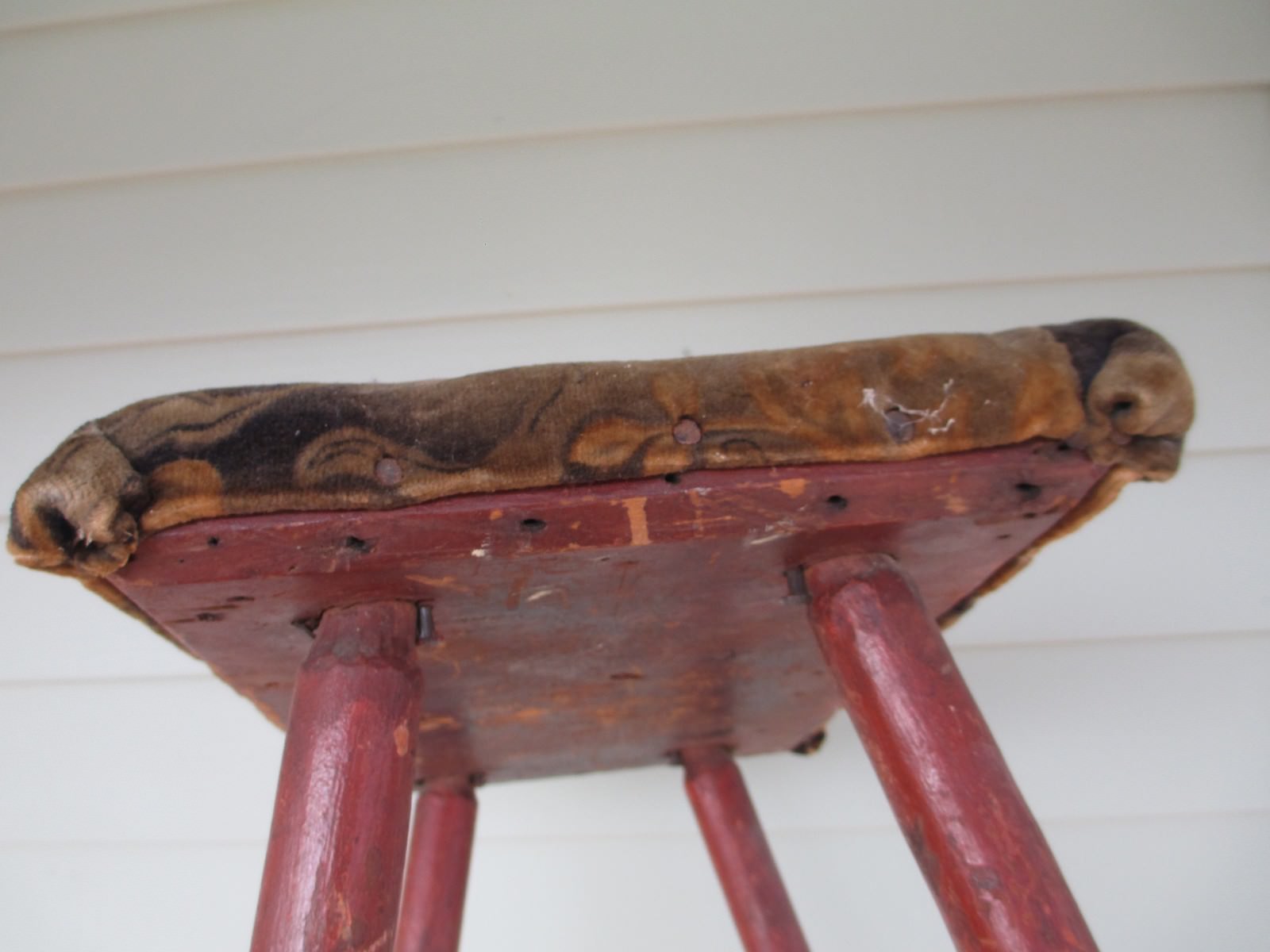 CRICKET antique OX BLOOD old dry RED paint FOLK ART primitive FOOT ...