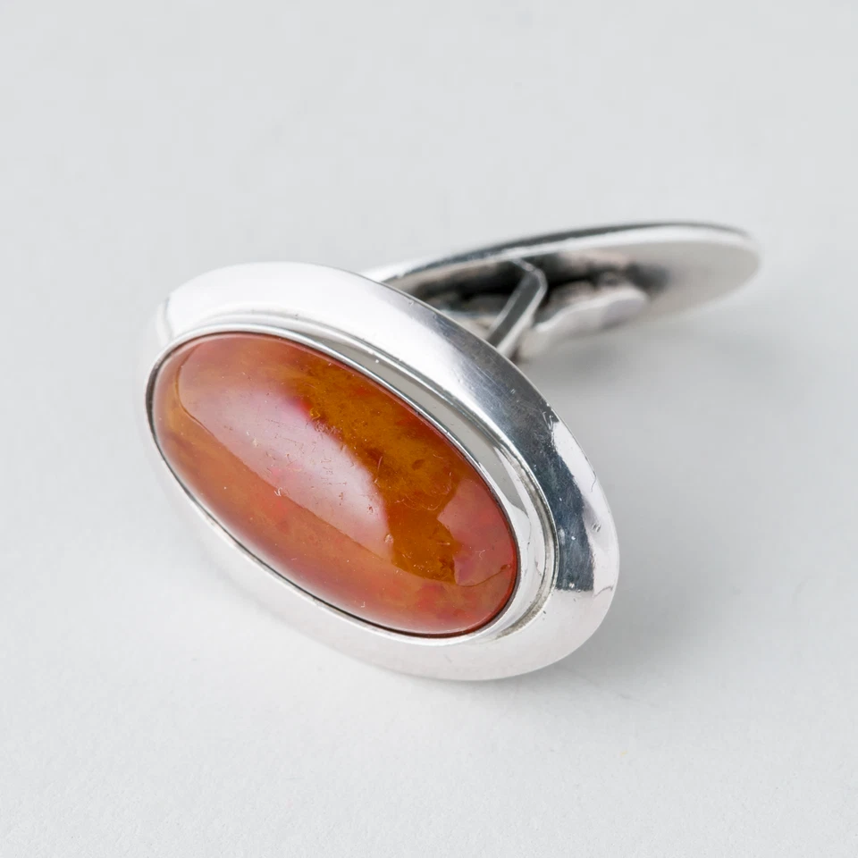 Manschettenknöpfe 925er Silber 9,24 g Bernstein Sterling Denmark - Bild 3 von 4