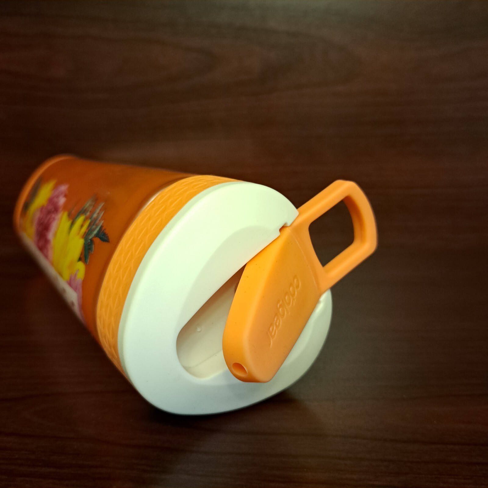 NEW Cool Gear Good Vibes Water Bottle Flowers Orange Color 26 fl oz