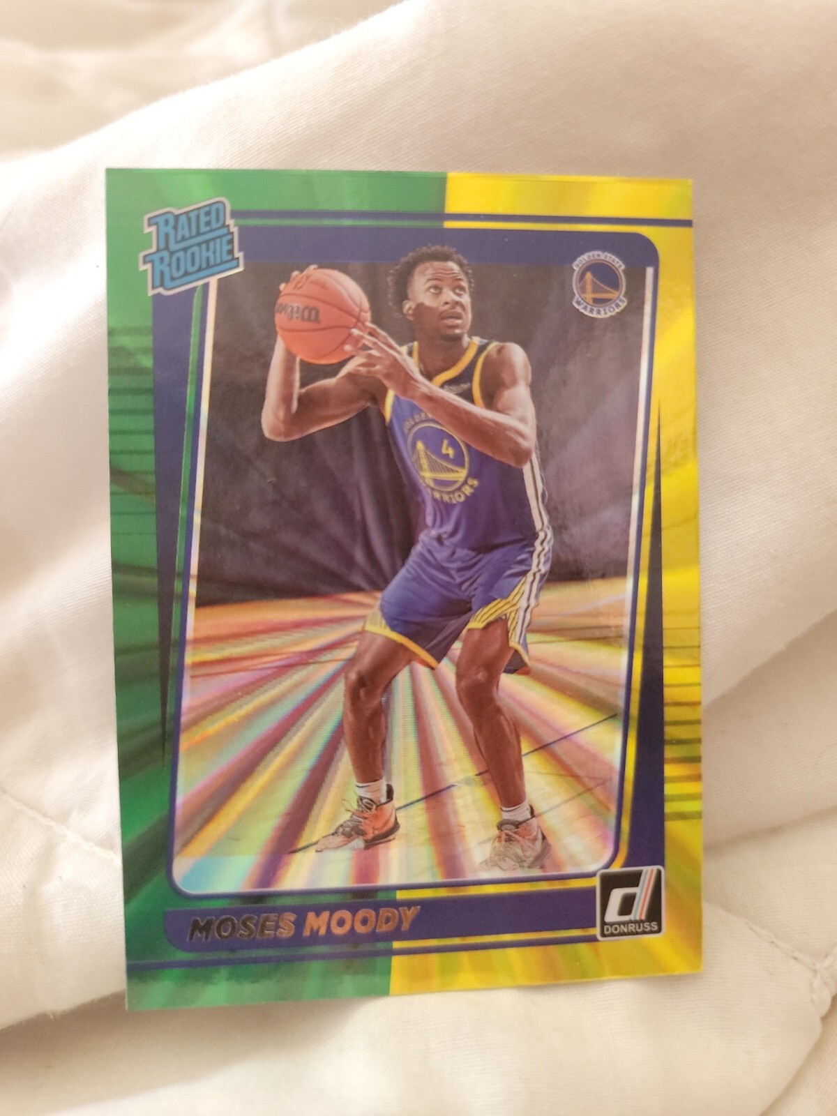 🏀 GREEN/YELLOW LAZER💥2021-22 Donruss Rated Rookie Moses Moody RC #234 Warriors