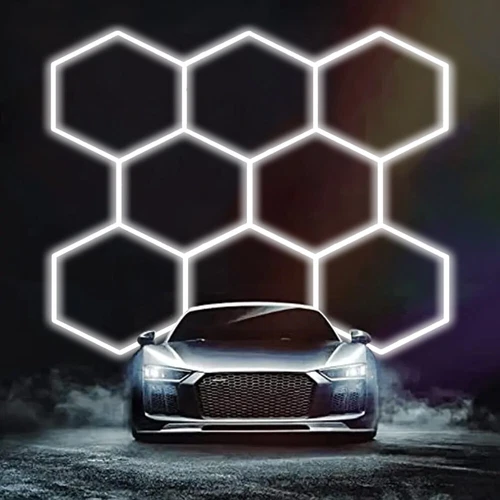 220V 8x Hexagon LED Lampe Werkstatt Garage Wand Decken Leuchte Waben Beleuchtung - Bild 4 von 18