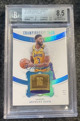 2019-20 Panini Flawless Championship Tags Anthony Davis Lakers 1/2  