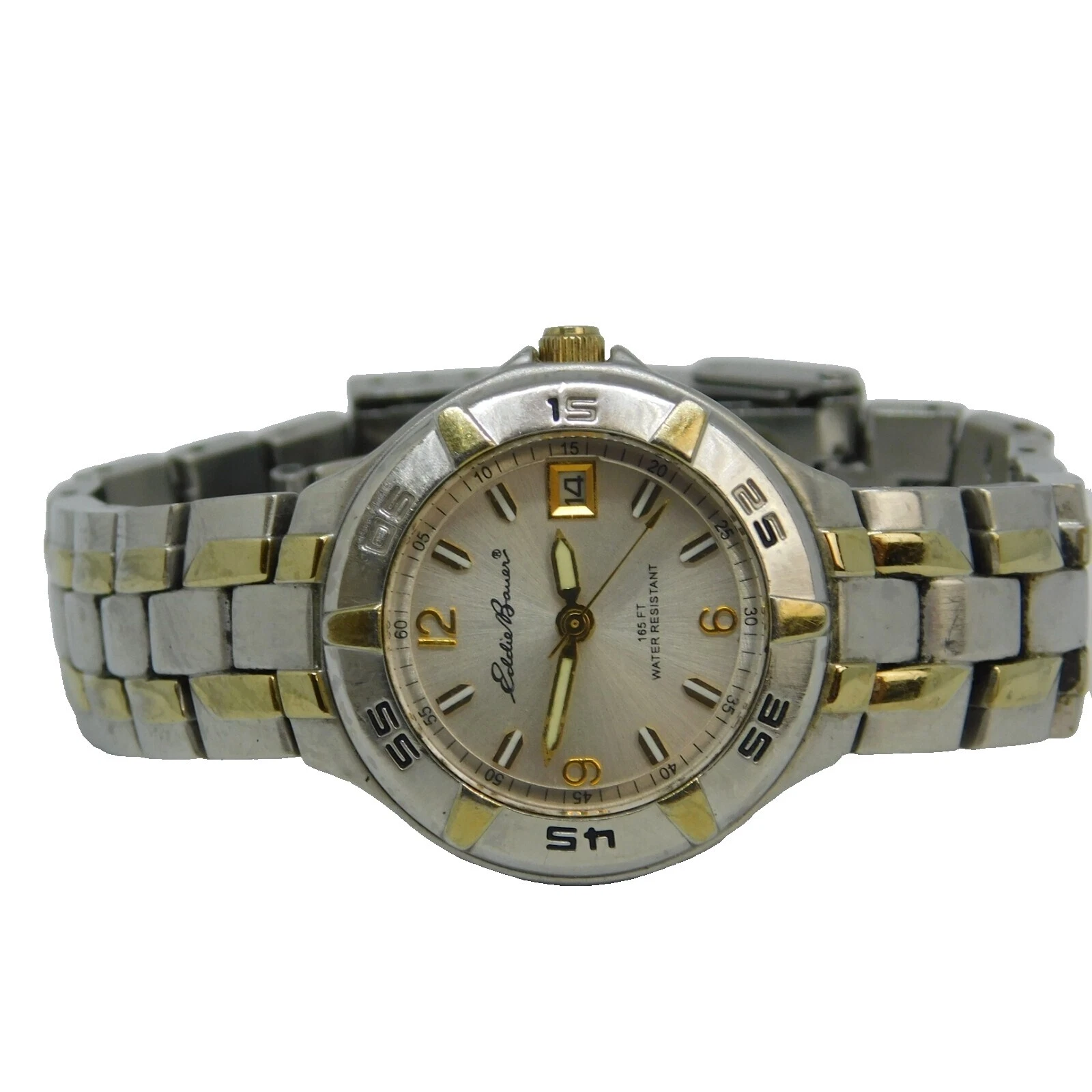 Caja de acero inoxidable Eddie Bauer Relojes de pulsera de cuarzo