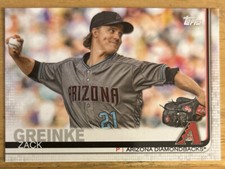 2019 Topps Series 1 Zack Greinke Baseball Card #222 Diamondbacks Pitcher NM