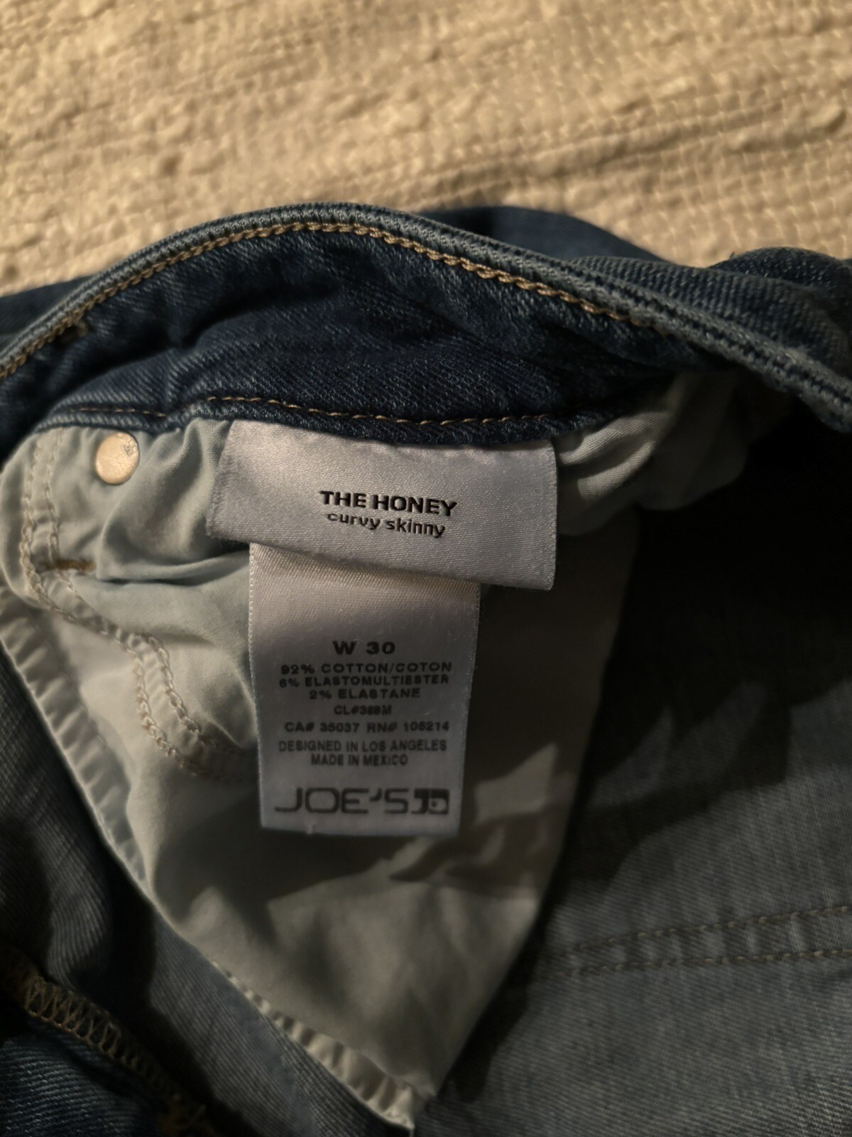 Joes Jeans Flawless Honey High Rise Curvy Skinny Ankle Womens Size 30