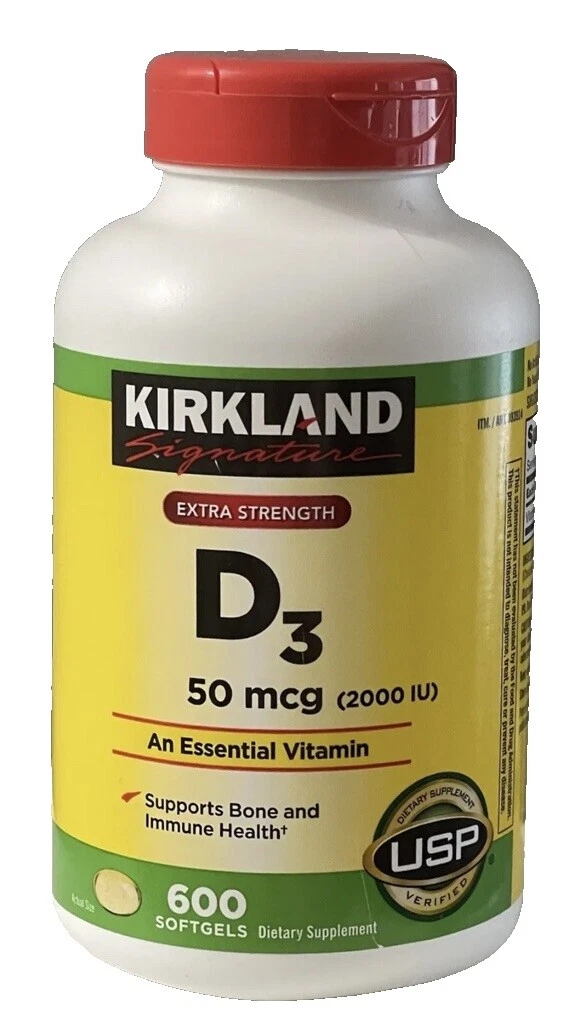 Cápsula de vitamina D Kirkland Signature vitaminas y minerales