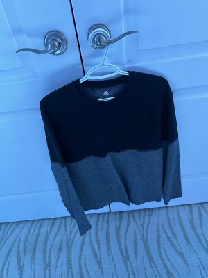 Adidas ADICROSS Mens Golf Heather Fleece Crew Sweatshirt Black Medium