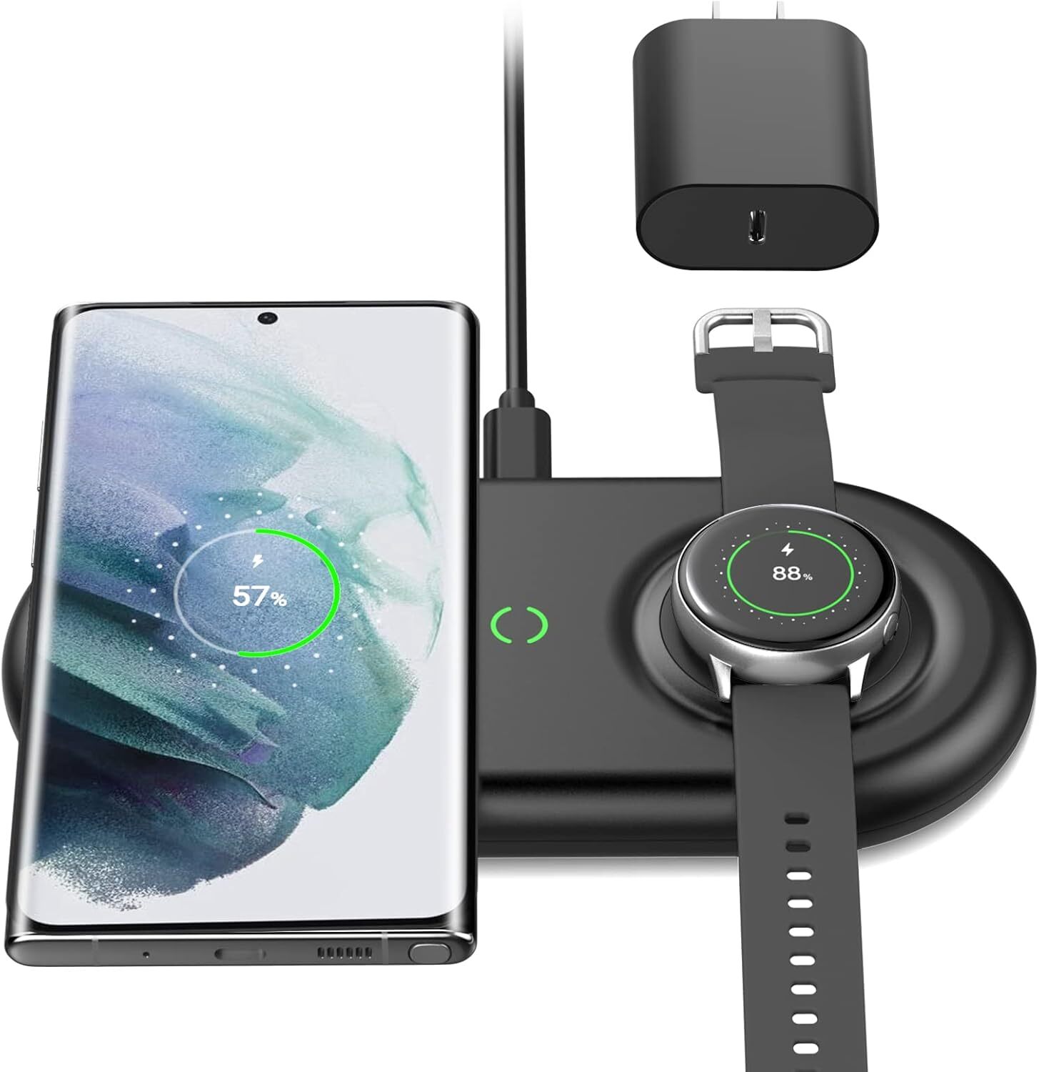 Wireless Quick Charging Pad 10W/7.5W/2.5W for Samsung Galaxy Apple All Phones