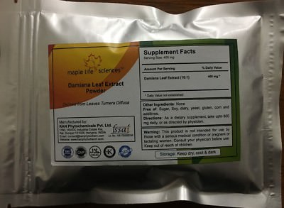 Damiana Leaf Extract 10:1 Pulver (Turnera diffusa) reiner & hochwertiger Extrakt