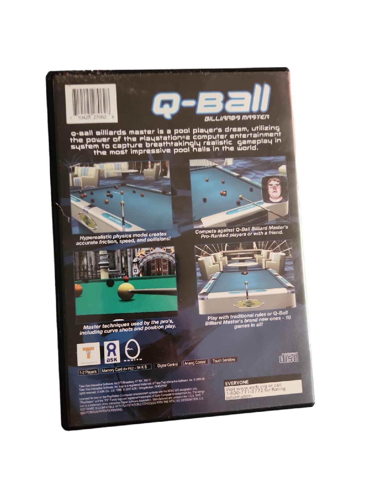 PS2 QBall Billiards Master (BlockBuster Case) Pool Game PlayStation 2 710425270628 eBay