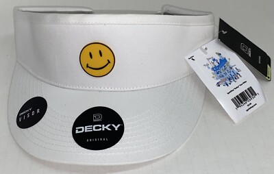 Decky SparkShop Smiley Face Visor, Walmart 100% Cotton White Hat