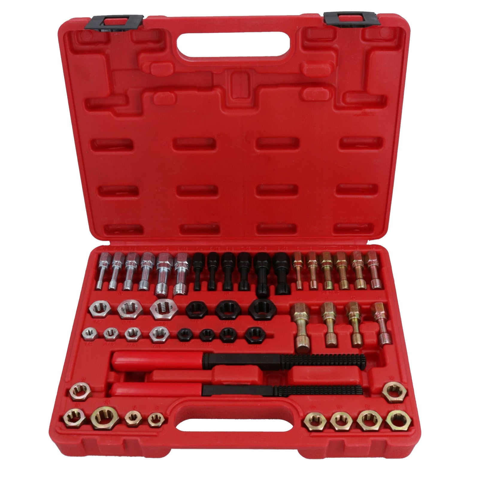 48pc Metric + Imperial UNF UNC Rethread Tap + Die Kit M6 M14 1/4in