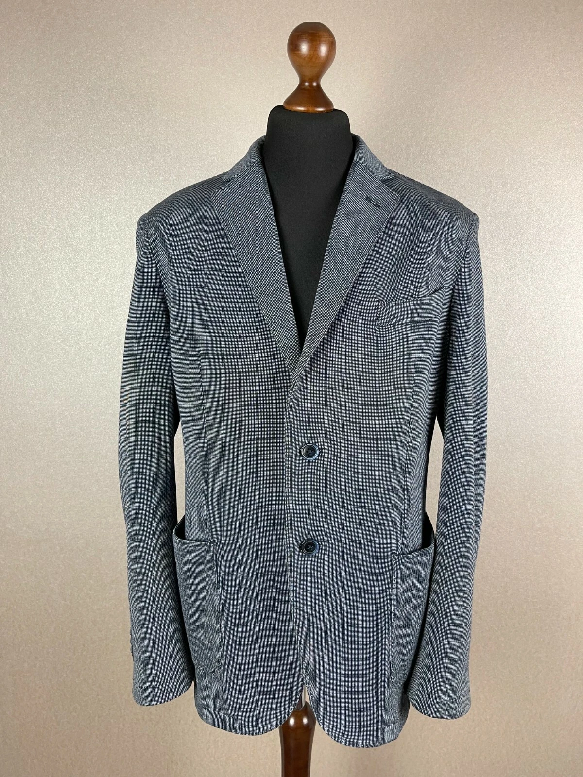 Luigi Bianchi Rough Men's Unlined Cotton Blend Sport Blazer Jacket Size 54 R