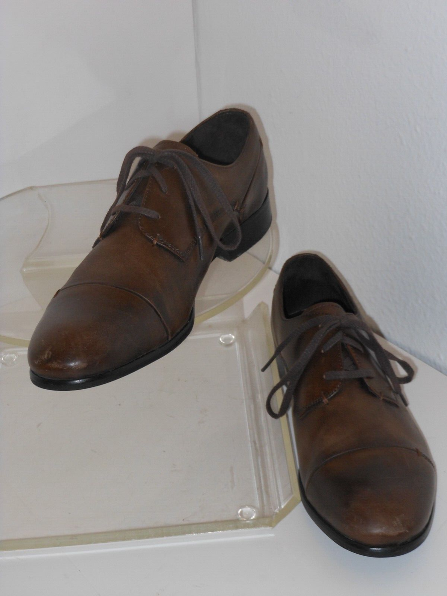 JOHN VARVATOS U.S.A BROWN LEATHER LACE UP MEN SHOES SIZE 8  display picture 2