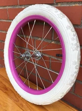 16" Bicycle Front Purple Wheel with 1.95" White Tire Mini-BMX Kids Bike #B20