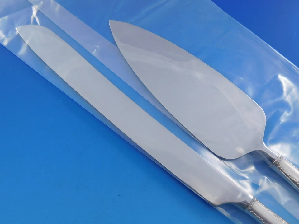 Juego de pastel de boda de plata esterlina Camellia por Gorham servidor 2 piezas hecho a medida HH Foto 3 de 4