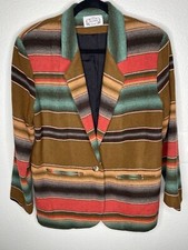 Vintage Streetwear Striped Blazer Made in USA Women's