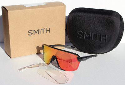 SMITH OPTICS Bobcat Sunglasses Black/ChromaPop Red Mir Interchangeable NEW $225