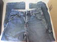 Boys Levi's Carpenter Jeans Size 10 R. Adjustable Waist Frayed Hems 26 X 23