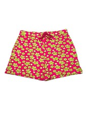 Lilly Pulitzer Girls Pull On Elastic Waist Pink Green Floral Shorts Sz 12 VTG