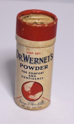 Vintage DR WERNETS POWDER DENTAL FALSE TEETH DENTURES ADVERTISING Can Container