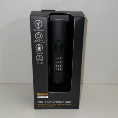 Halfords Advanced 500 Lumen Front Bike Light Bicycle USB