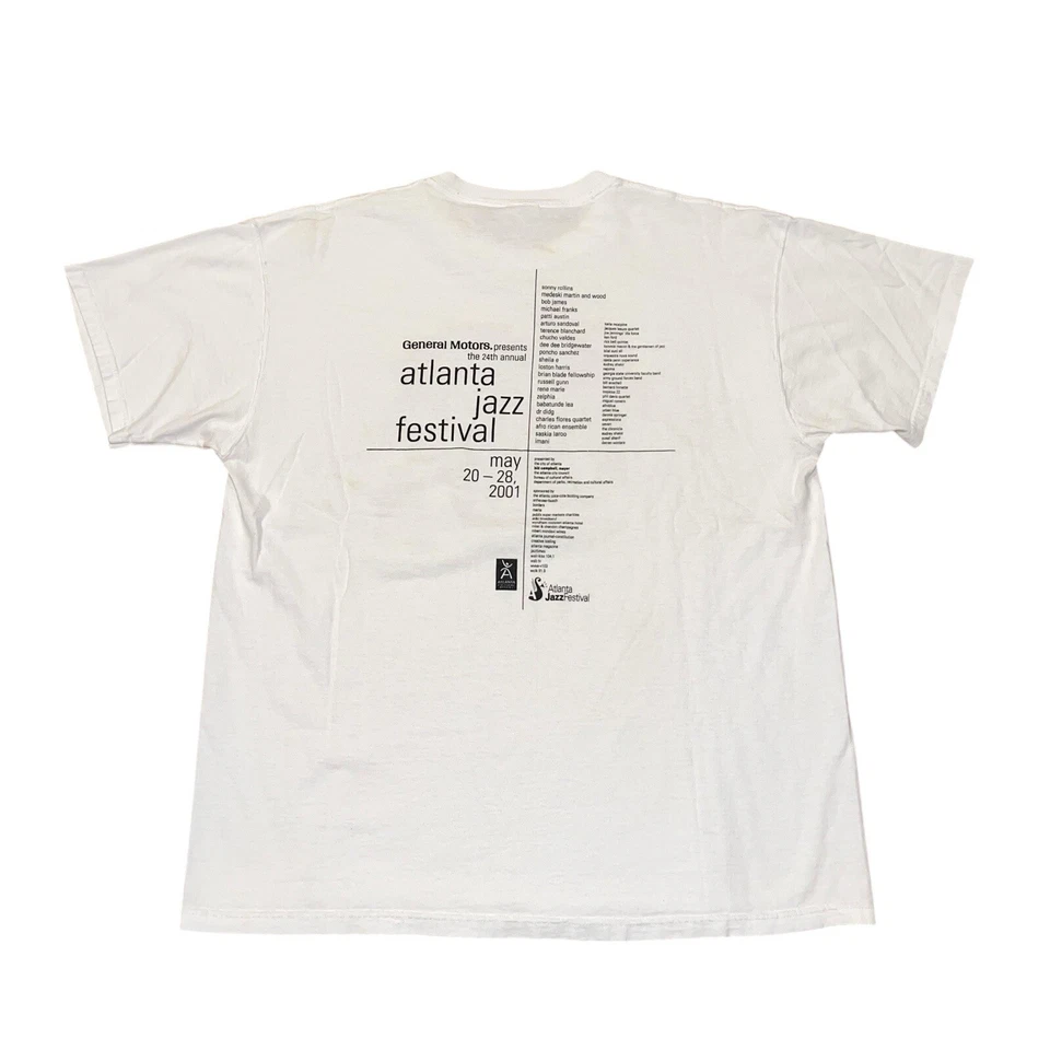 Vintage 2001 Atlanta Jazz Festival Shirt Graphic Tee Men’s Size XL - Image 2 of 4