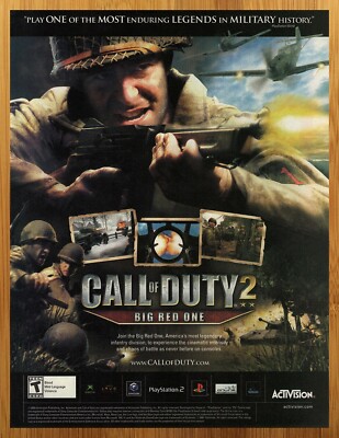 2005 Call of Duty 2 Big Red One PS2 Gamecube Xbox Print Ad/Poster Video Game Art