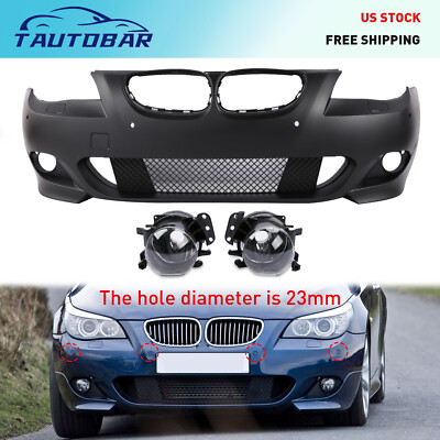 Front Bumper For BMW E60 E61 2004-2007 MTECH Style W/ PDC Holes W/Fog Lights