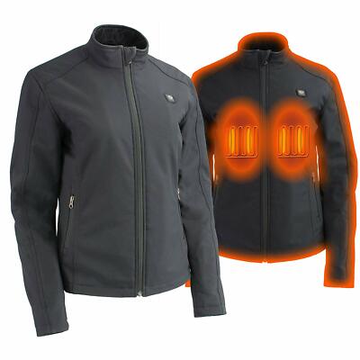 NexGen Heat Womens MPL2760SET Soft Shell Black Waterproof Jacket w/ Battery Pack