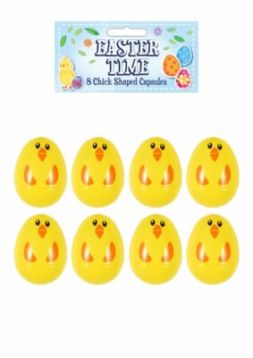 8 Osterei-Kapseln in Kükenform - Spielzeug Beute/Party Jagd Füllung Kinder/Kids