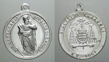 MEDAGLIA VOTIVA 1961 CARDINALE DI POZZUOLI CASTALDO ALFONSO IN ALLUMINIO