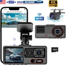 4K Dash Cam for Cars Ultra HD 1080P Dash Camera Built-In Wi-Fi with 32GB Card