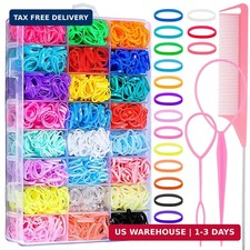 2000 Pcs Elastic Hair Rubber Bands for Girls, 24 Colors Small Girl Hair Ties Bab
