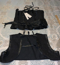 Charmian Black Steampunk Corset  Vest Cosplay, Halloween, Fashion -with tags