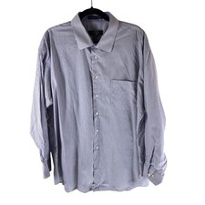 Pronto Uomo Mens Shirt Egyptian Cotton Non-Iron Slim Fit Plaid Purple 18.5 34/35