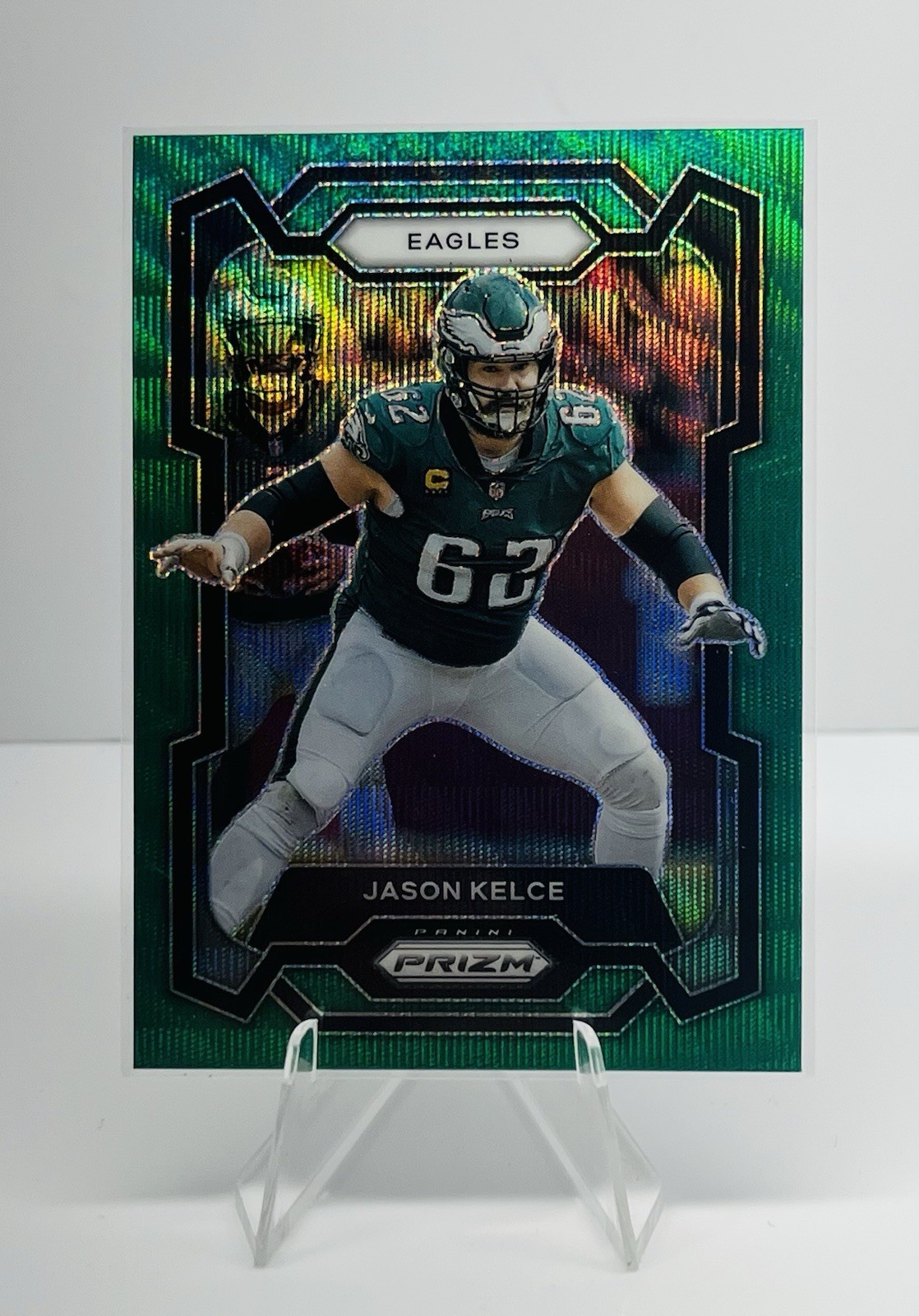 Jason Kelce Green Wave #245 2023 Panini Prizm Philadelphia Eagles Color Match