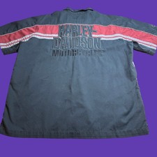 Harley Davidson Mens XL Button Down Shirt Embroidered Garage Mechanic Biker