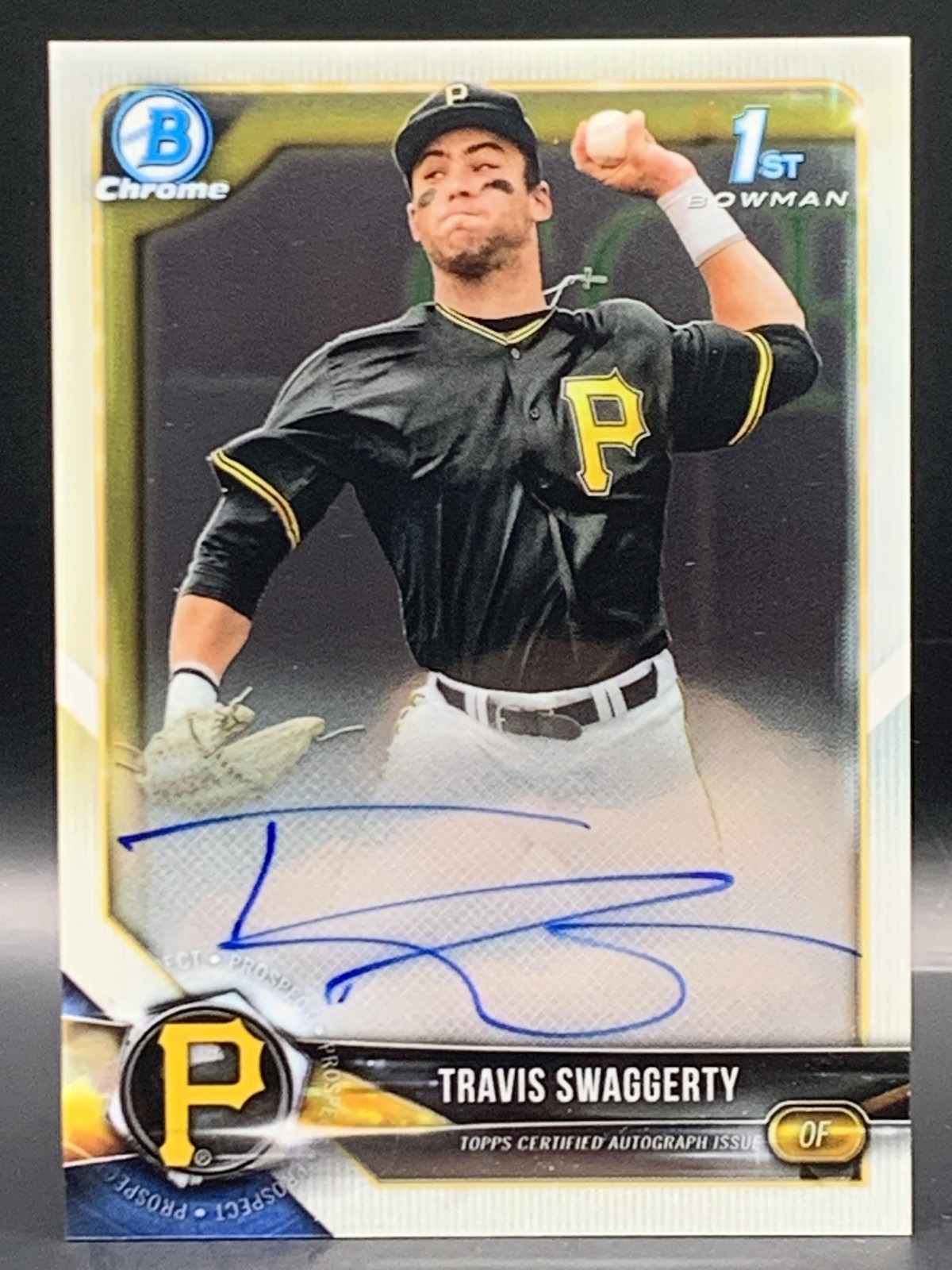 2018 Bowman Draft Travis Swaggerty Chrome Draft Pick Auto - Pittsburgh Pirates