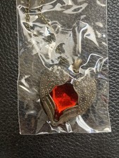 Red Gemstone Heart Shaped Pendant with Chain