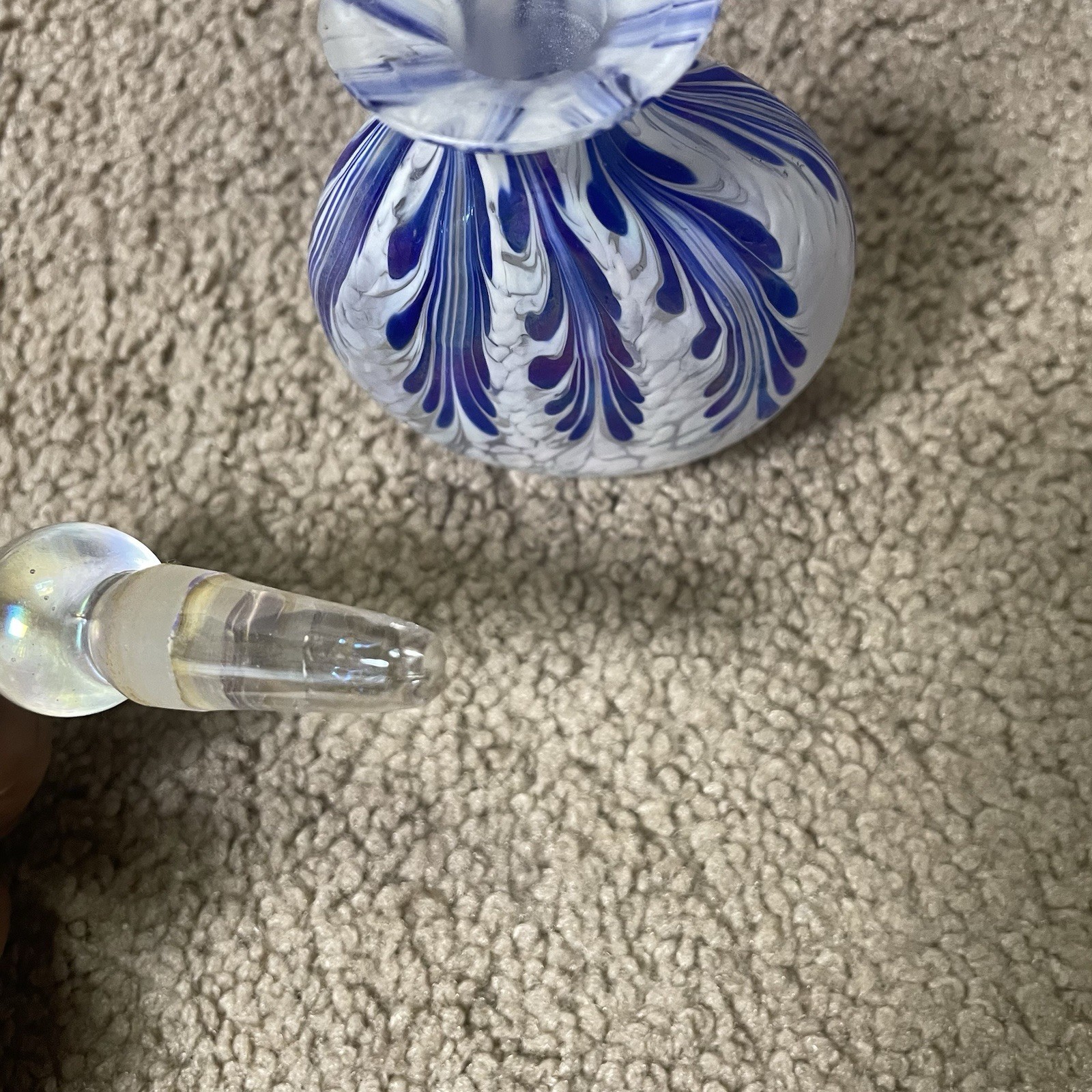 Vintage Murano Italy Art Glass Perfume Decanter Bottle With Dauber