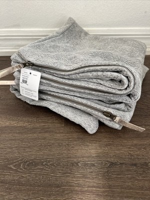 3 NEW Pottery Barn Chenille Karina  22'' Pillow Cover Jacquard Gray Textured Cozy