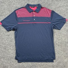 Byron Nelson DriWay Mens Polo Shirt Size XL Blue Red Striped Advanced Moisture
