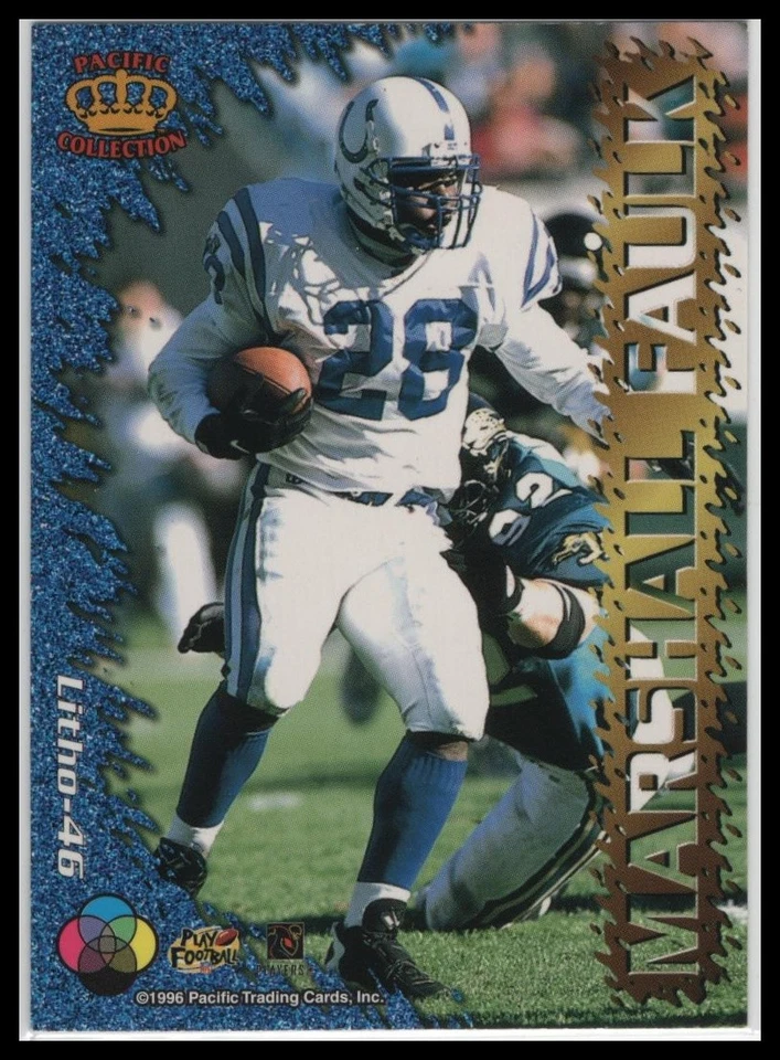 1996 Pacific Litho-Cel #Litho-46 Marshall Faulk - Image 2 of 2