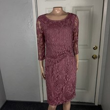 NEW Adrianna Papell Women's Dress 6 Sheath Floral Lace Career Polyester T3-30