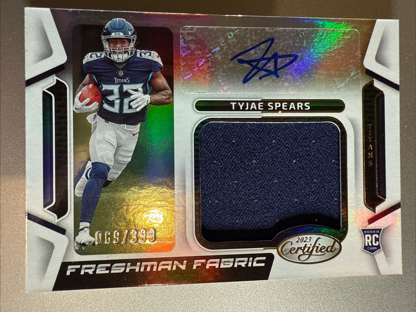 2023 Certified Freshman Fabric Mirror Signatures  #42 Tyjae Spears Auto /399