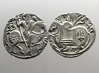 SILVER/BILLON JITAL (DRACHM)______Spalapati Deva_______ABSTRACT BULL & HORSEMAN — photo 1