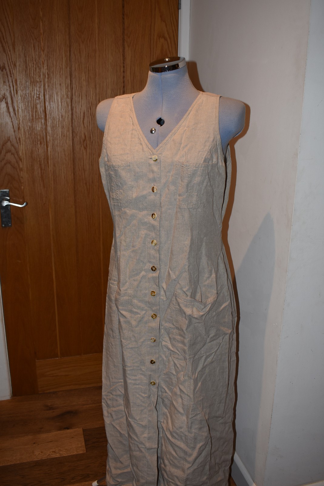 PATSY SEDDON Natural Colour Linen Sleeveless Dres… - image 1