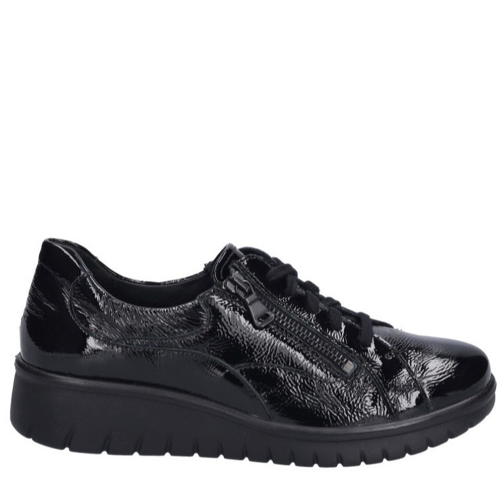COMODO ZAPATO CORDONES MUJER JOSEF SEIBEL CALAIS-22 CHAROL NEGRO