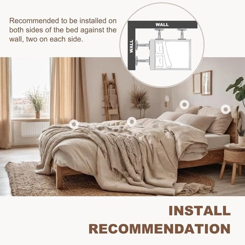 4 Pcs Headboard Stoppers Adjustable Bed Noise Stopper With Wall Protection - Picture 5 of 5